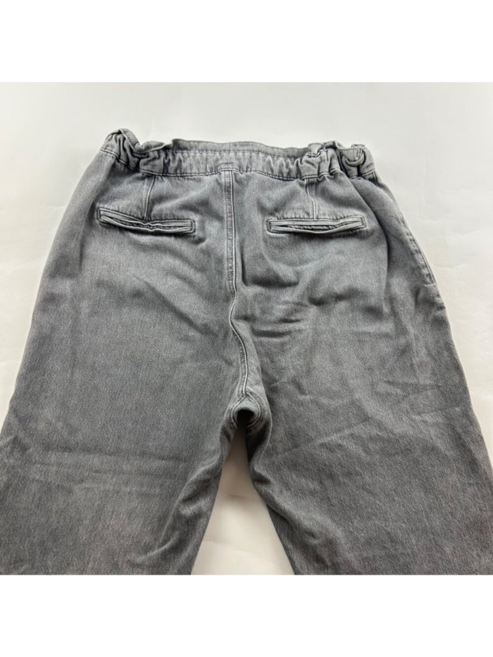 Zara Washed Gray Denim High Rise Barrel Leg Jeans 10 - Picture 6 of 6